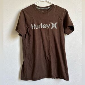 Hurley Dark Brown Short Sleeve Logo Graphic Tee